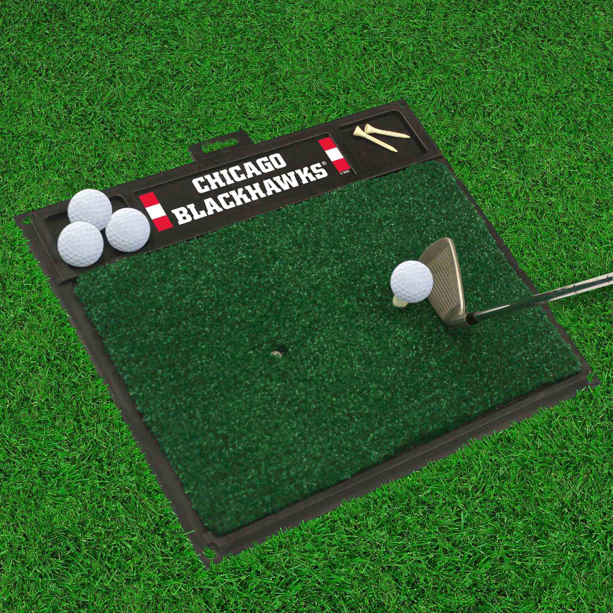 Chicago Blackhawks Golf Hitting Mat - Chicago Blackhawks