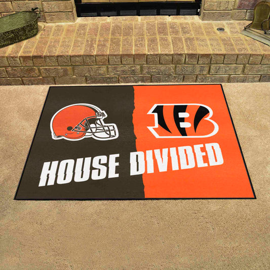 NFL Bengals / Browns House Divided Rug