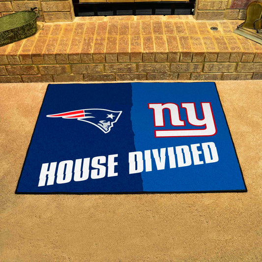 NFL House Divided - Patriots / Giants House Divided Rug - 34 in. x 42.5 in. - NFL House Divided - Patriots / Giants