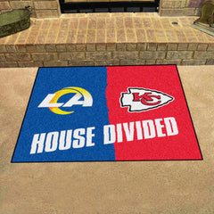 NFL House Divided - Rams / Chiefs House Divided Rug - 34 in. x 42.5 in. - NFL House Divided - Rams / Chiefs