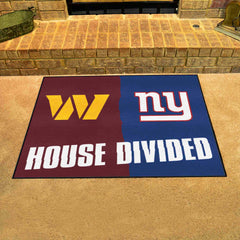 NFL House Divided - Football Team / Giants House Divided Rug - 34 in. x 42.5 in. - NFL House Divided - Commanders / Giants