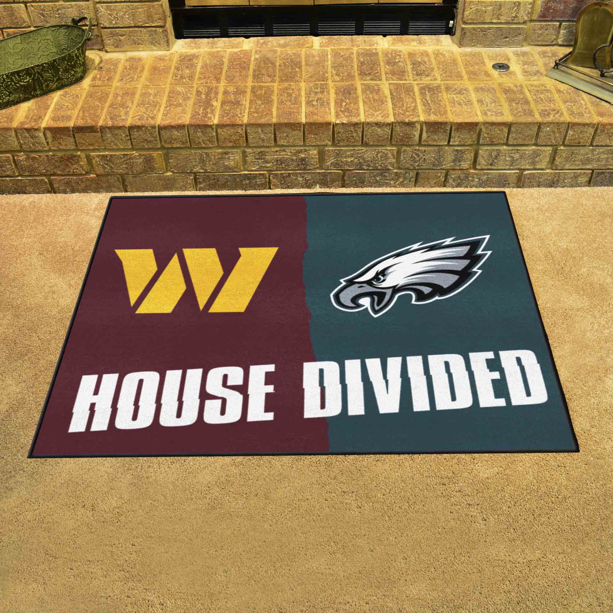 NFL House Divided - Football Team / Eagles House Divided Rug - 34 in. x 42.5 in. - NFL House Divided - Commanders / Eagles