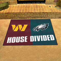 NFL House Divided - Football Team / Eagles House Divided Rug - 34 in. x 42.5 in. - NFL House Divided - Commanders / Eagles