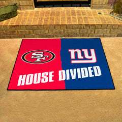 NFL House Divided - 49ers / Giants House Divided Rug - 34 in. x 42.5 in. - NFL House Divided - 49ers / Giants