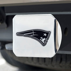 New England Patriots Chrome Metal Hitch Cover with Chrome Metal 3D Emblem - New England Patriots