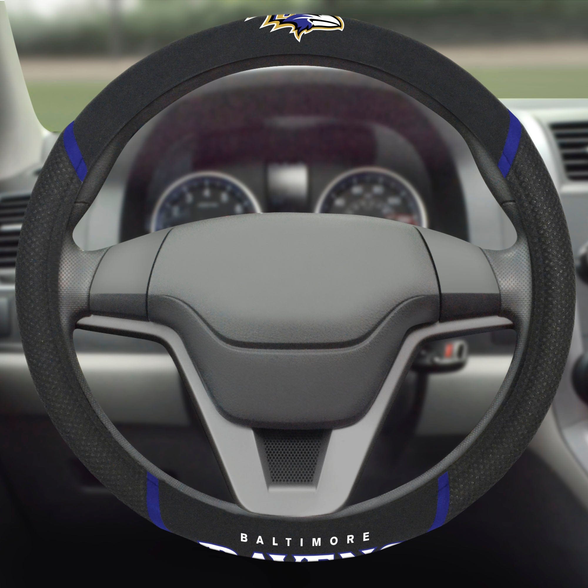 Baltimore Ravens Embroidered Steering Wheel Cover - Baltimore Ravens