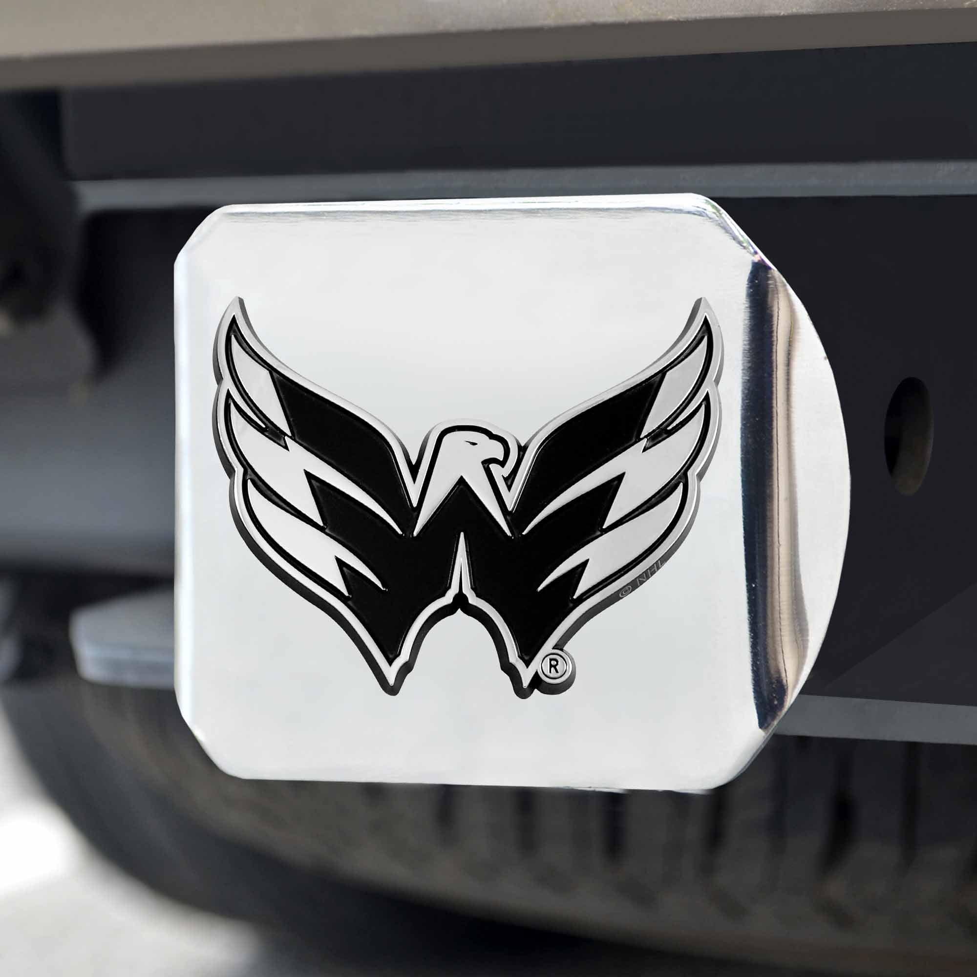 Washington Capitals Chrome Metal Hitch Cover with Chrome Metal 3D Emblem