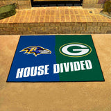 NFL House Divided - Ravens / Packers House Divided Rug - 34 in. x 42.5 in.