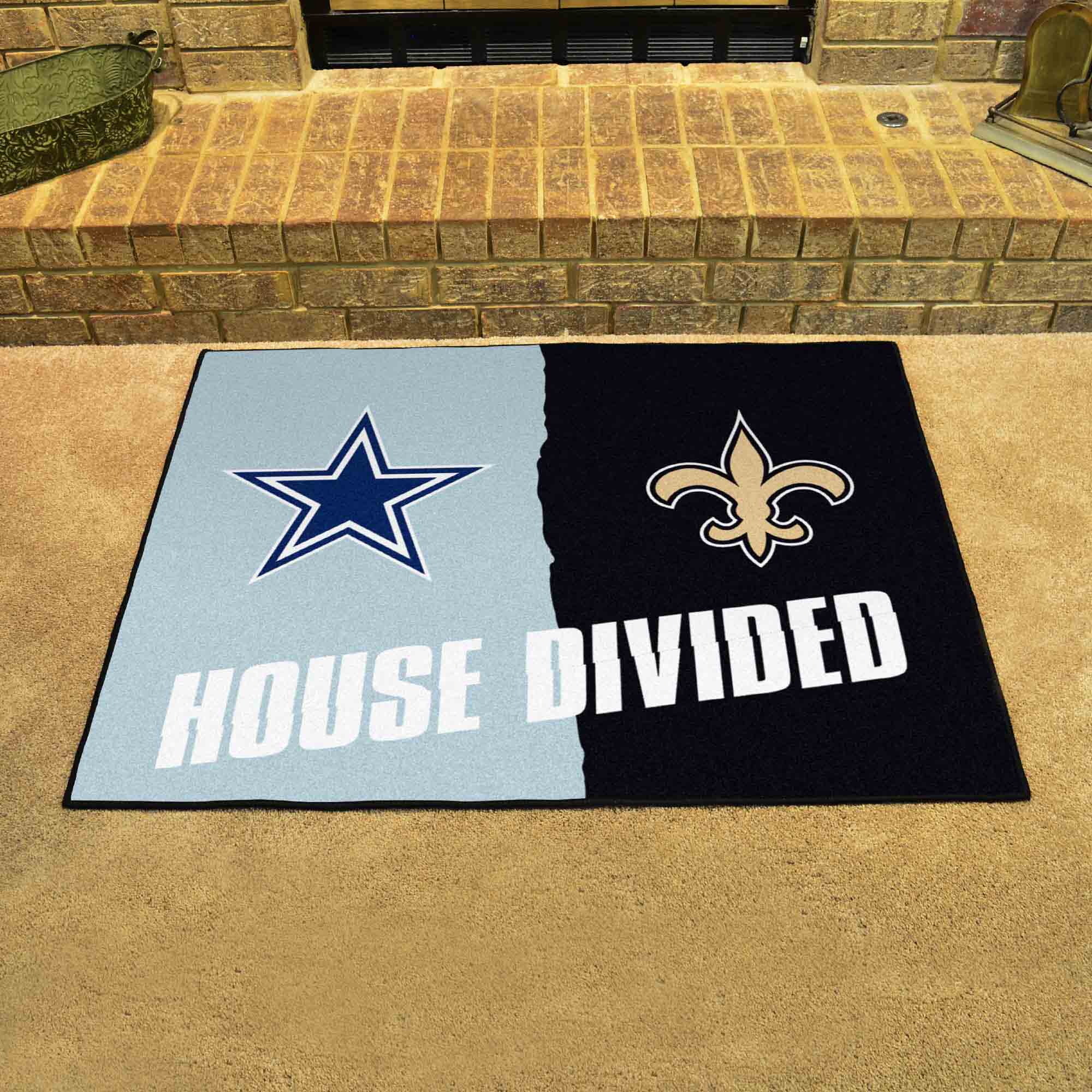 NFL House Divided - Cowboys / Saints House Divided Rug - 34 in. x 42.5 in. - NFL House Divided - Cowboys / Saints