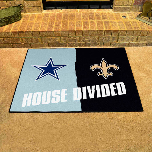 NFL House Divided - Cowboys / Saints House Divided Rug - 34 in. x 42.5 in. - NFL House Divided - Cowboys / Saints