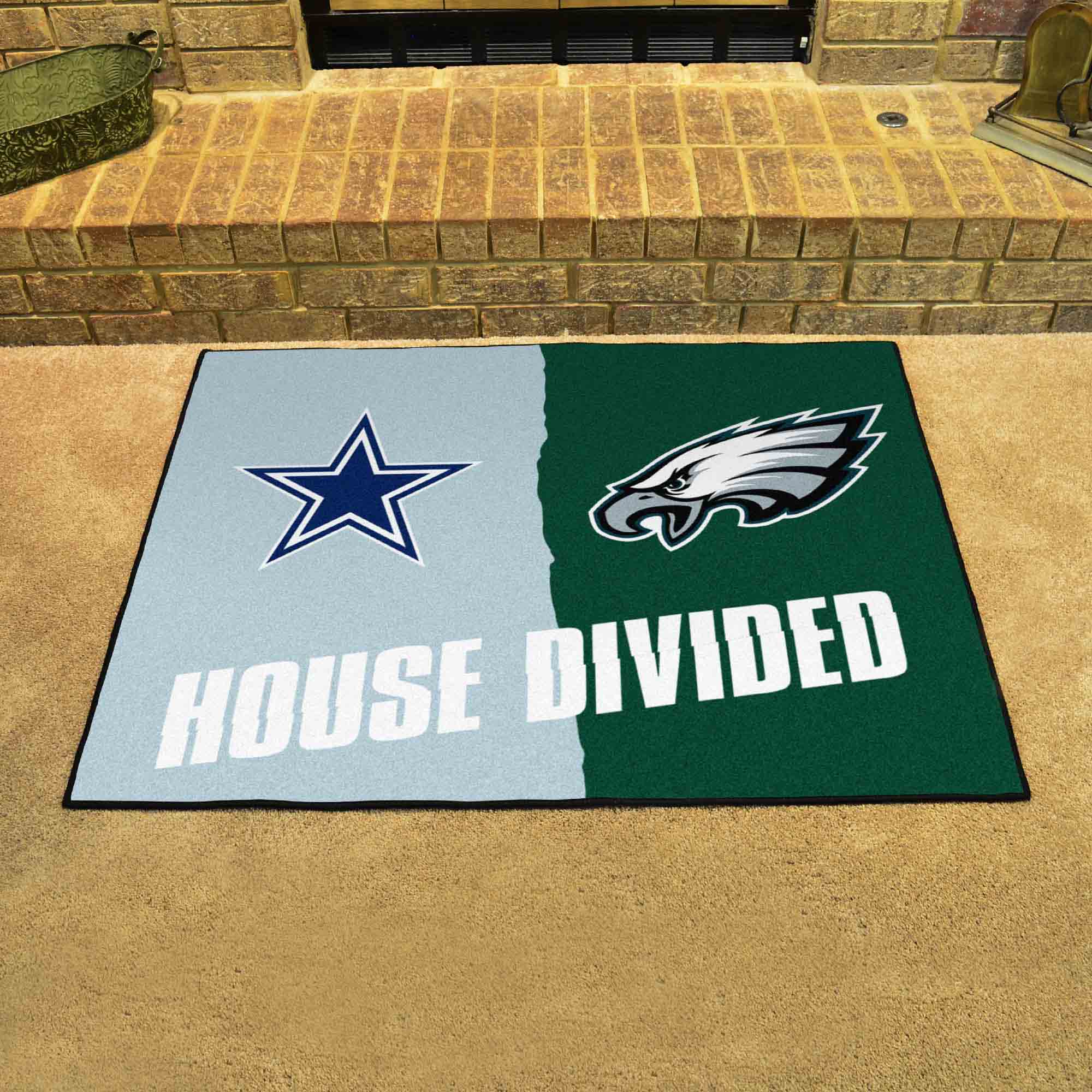 NFL House Divided - Cowboys / Eagles House Divided Rug - 34 in. x 42.5 in. - NFL House Divided - Cowboys / Eagles