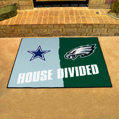 NFL House Divided - Cowboys / Eagles House Divided Rug - 34 in. x 42.5 in. - NFL House Divided - Cowboys / Eagles