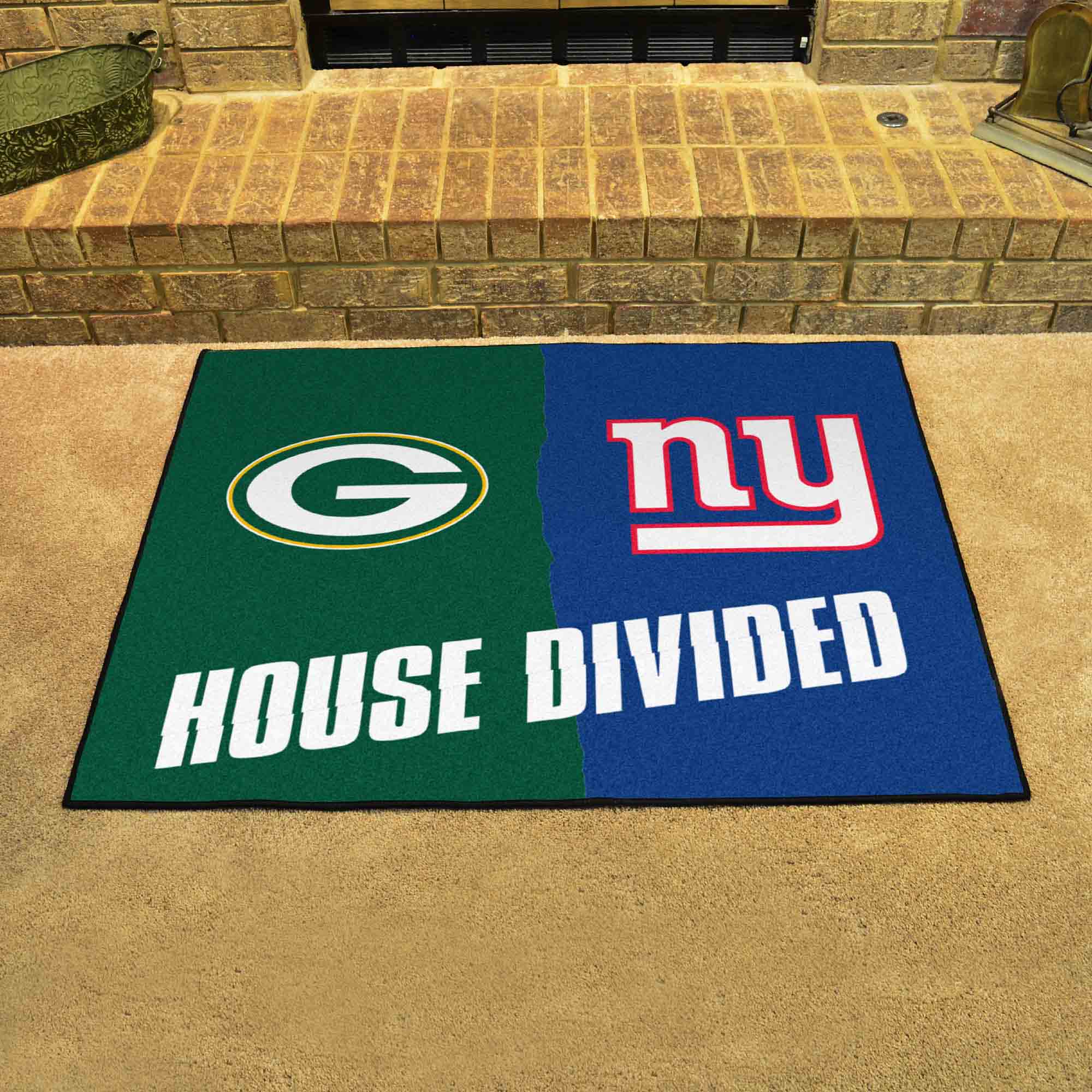 NFL House Divided - Packers / Giants House Divided Rug - 34 in. x 42.5 in. - NFL House Divided - Packers / Giants