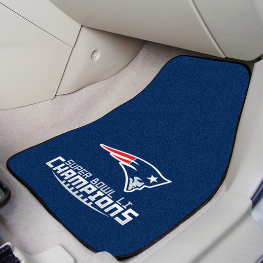 New England Patriots Front Carpet Car Mat Set - 2 Pieces, 2017 Super Bowl LI Champions