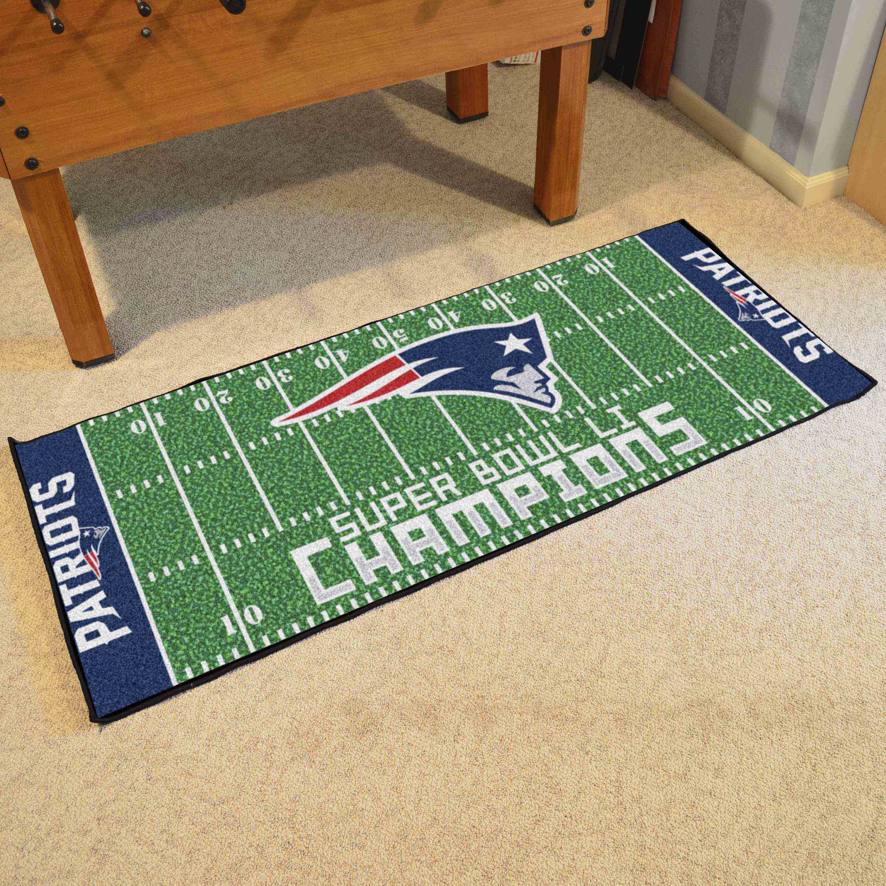 New England Patriots Field Runner Mat - 30in. x 72in., 2017 Super Bowl LI Champions - New England Patriots