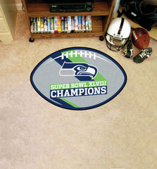 Seattle Seahawks Football Rug - 20.5in. x 32.5in., 2014 Super Bowl XLVIII Champions