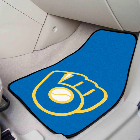 Milwaukee Brewers Front Carpet Car Mat Set - 2 Pieces