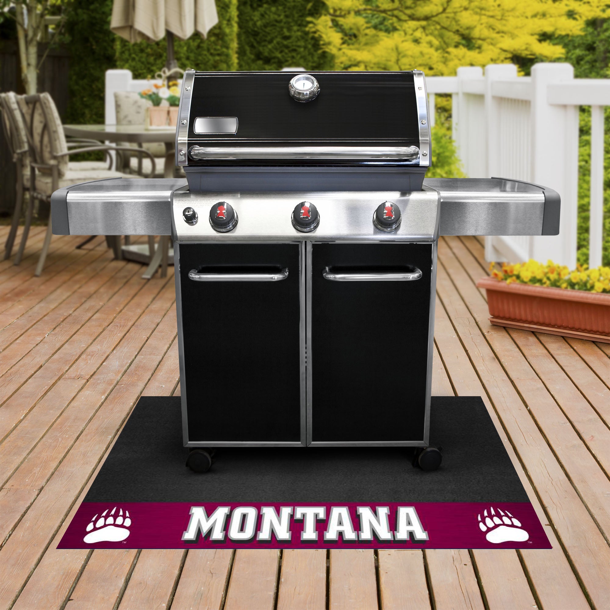 Montana Grizzlies Vinyl Grill Mat - 26in. x 42in.