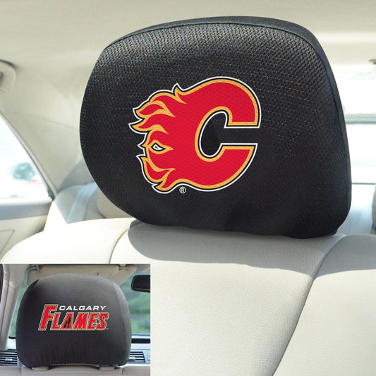 Calgary Flames Embroidered Head Rest Cover Set - 2 Pieces - Calgary Flames