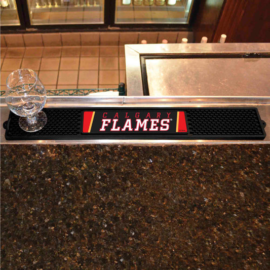 Calgary Flames Bar Drink Mat - 3.25in. x 24in. - Calgary Flames