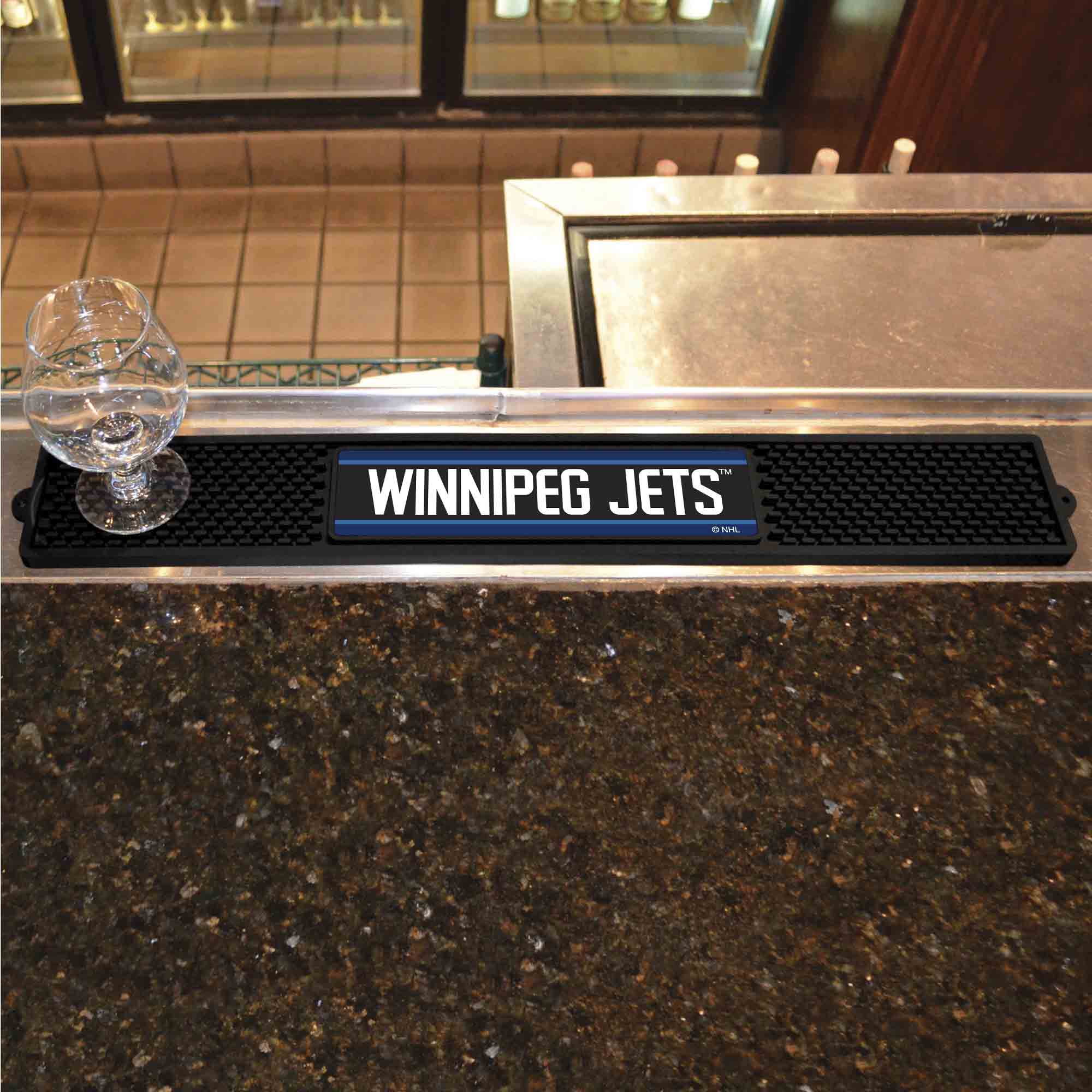 Winnipeg Jets Bar Drink Mat - 3.25in. x 24in.