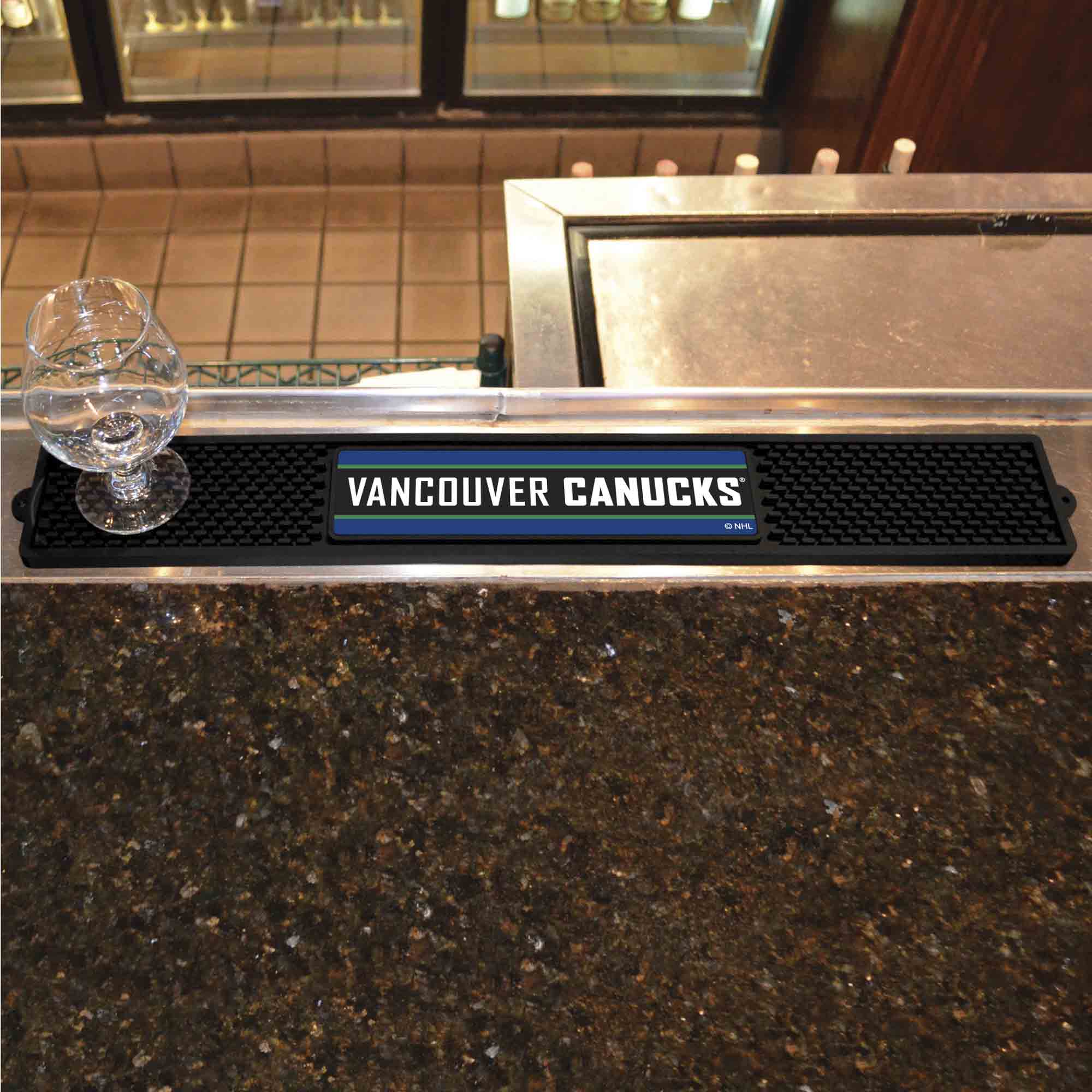 Vancouver Canucks Bar Drink Mat - 3.25in. x 24in.