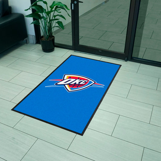 Oklahoma City Thunder 3X5 High-Traffic Mat with Durable Rubber Backing - Portrait Orientation - Oklahoma City Thunder