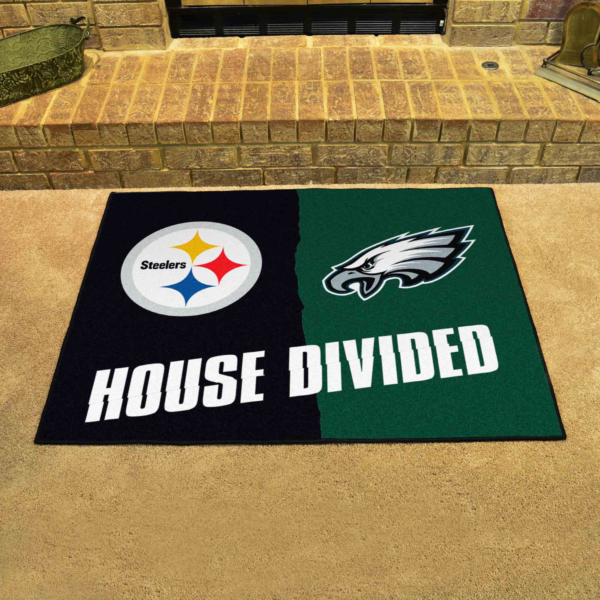 NFL House Divided - Steelers / Eagles House Divided Rug - 34 in. x 42.5 in. - NFL House Divided - Steelers / Eagles