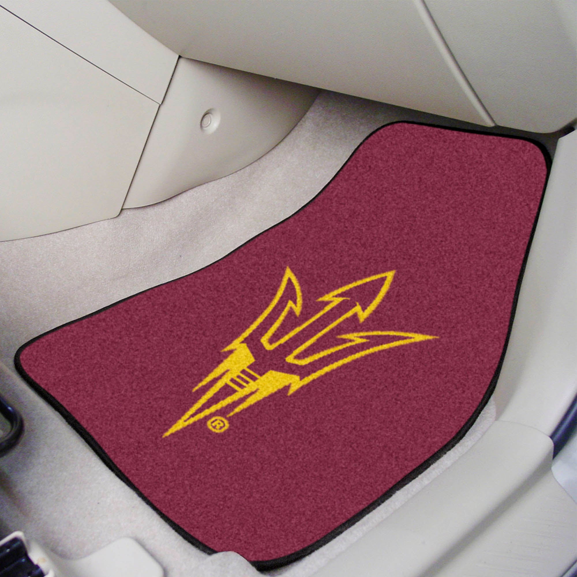 Arizona State Sun Devils Front Carpet Car Mat Set - 2 Pieces, Pitchfork Logo