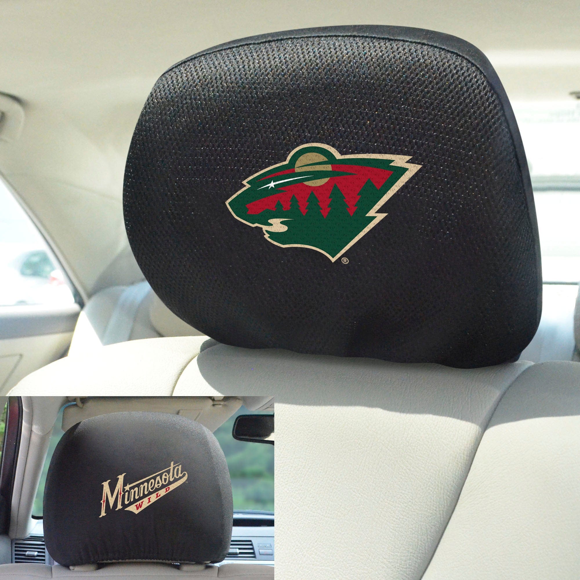 Minnesota Wild Embroidered Head Rest Cover Set - 2 Pieces