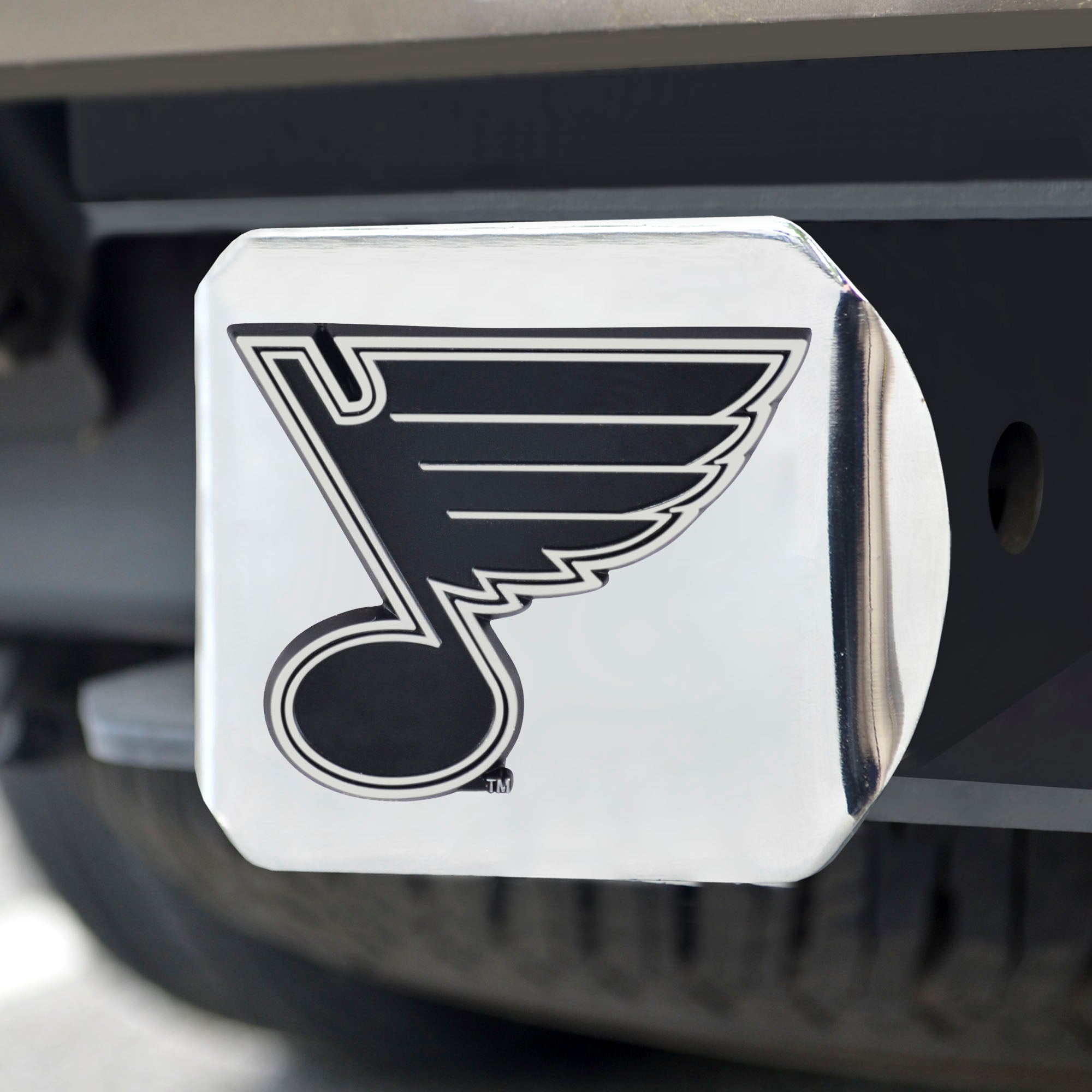 St. Louis Blues Chrome Metal Hitch Cover with Chrome Metal 3D Emblem