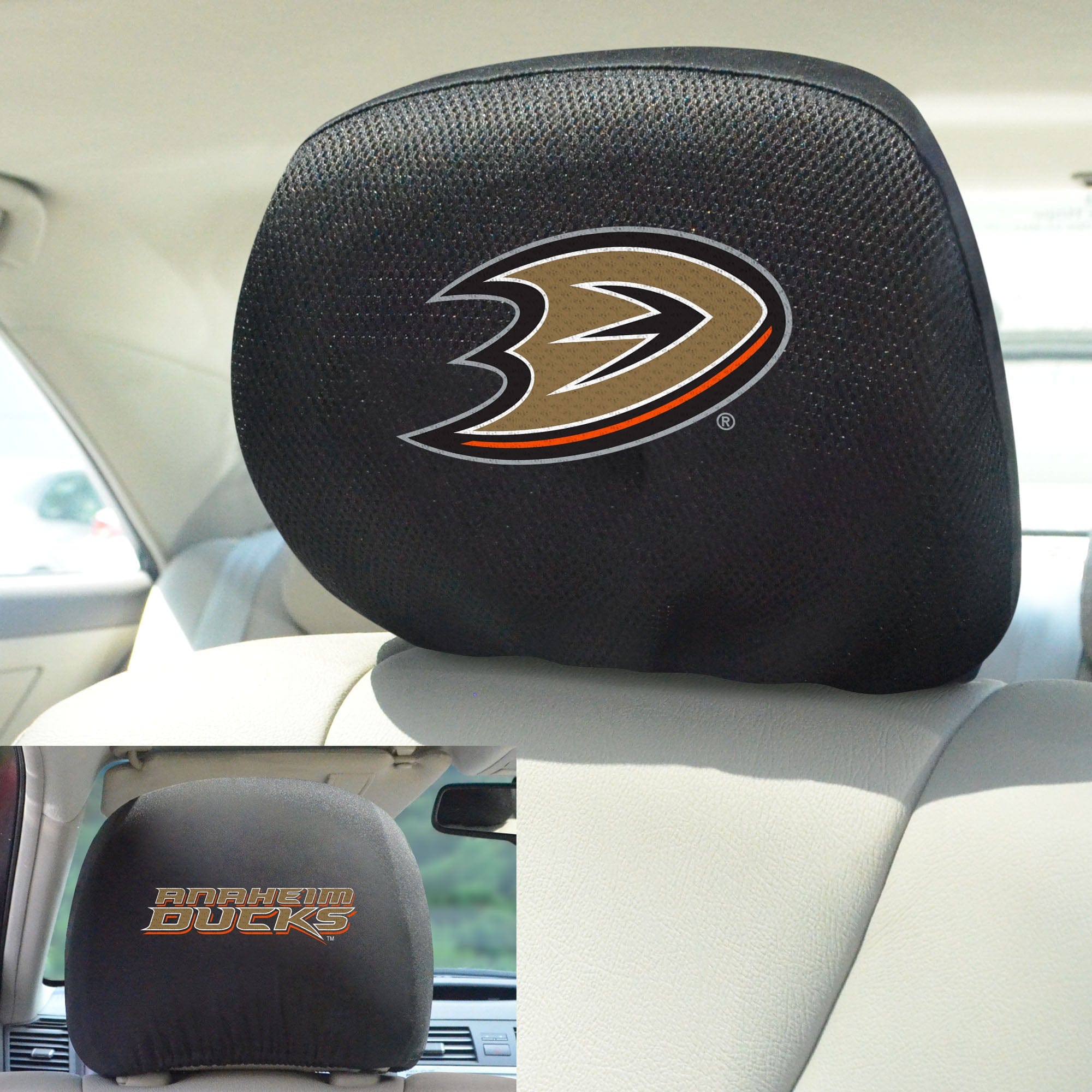 Anaheim Ducks Embroidered Head Rest Cover Set - 2 Pieces - Anaheim Ducks