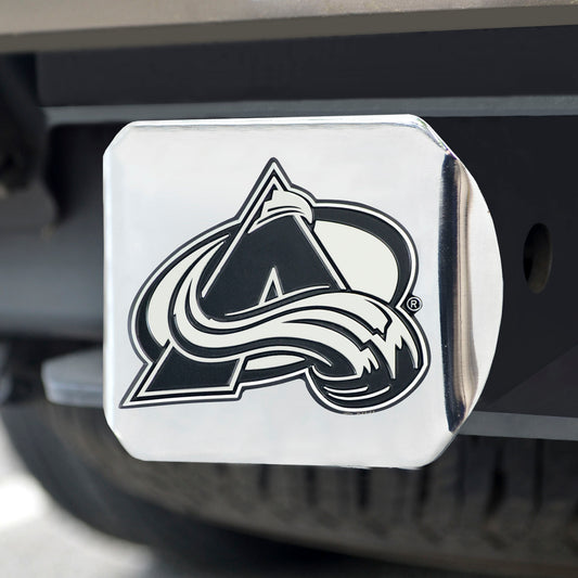 Colorado Avalanche Chrome Metal Hitch Cover with Chrome Metal 3D Emblem - Colorado Avalanche