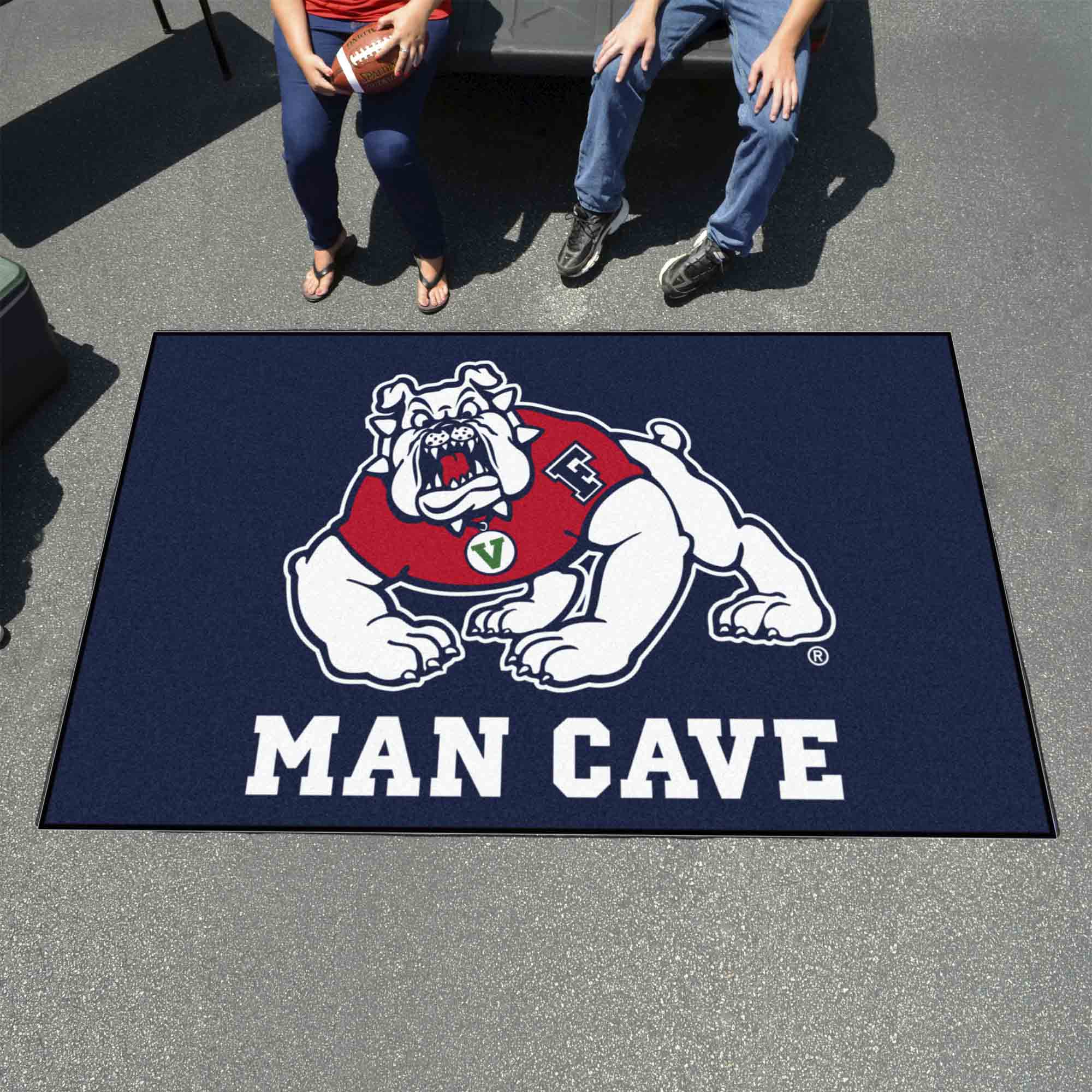 Fresno State Bulldogs Man Cave Ulti-Mat Rug - 5ft. x 8ft., Navy