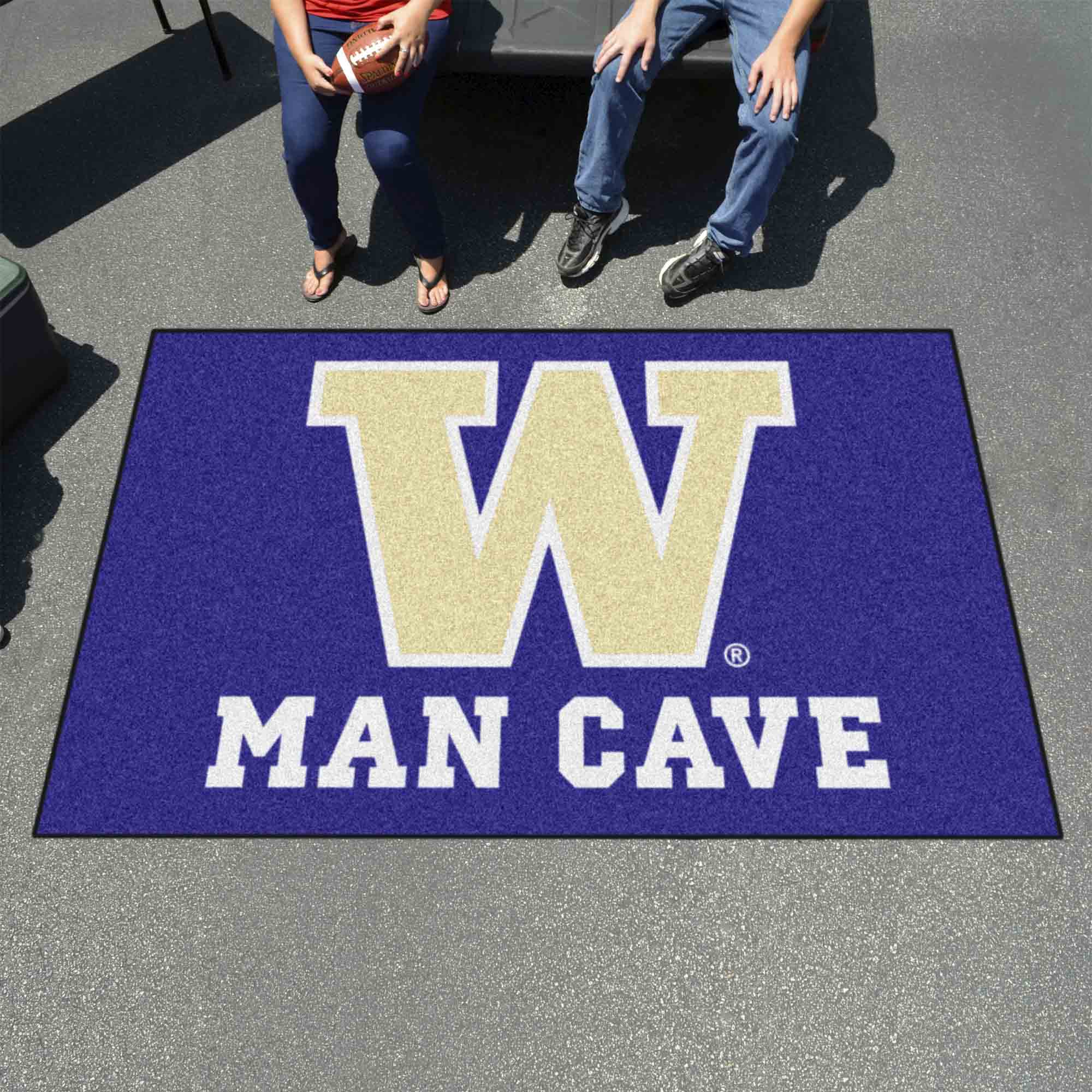 Washington Huskies Man Cave Ulti-Mat Rug - 5ft. x 8ft.