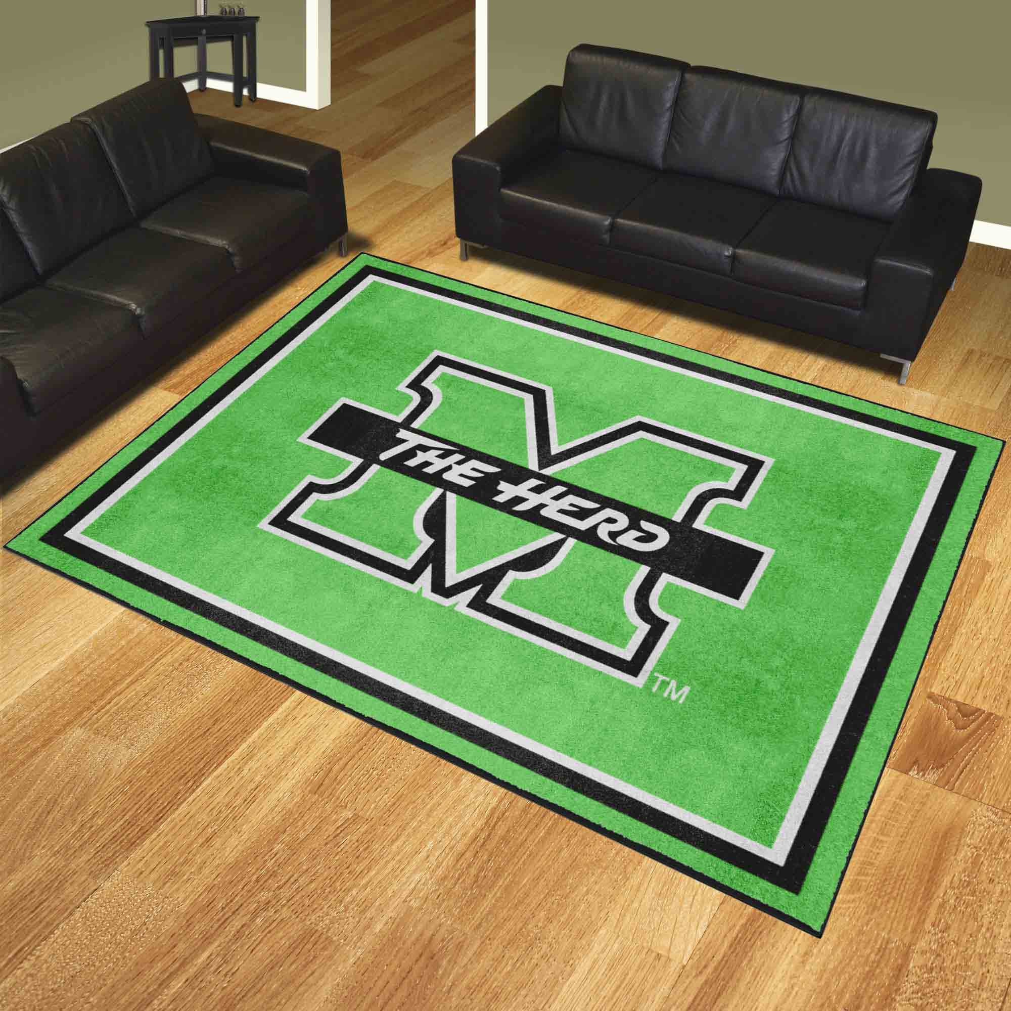 Marshall Thundering Herd 8ft. x 10 ft. Plush Area Rug