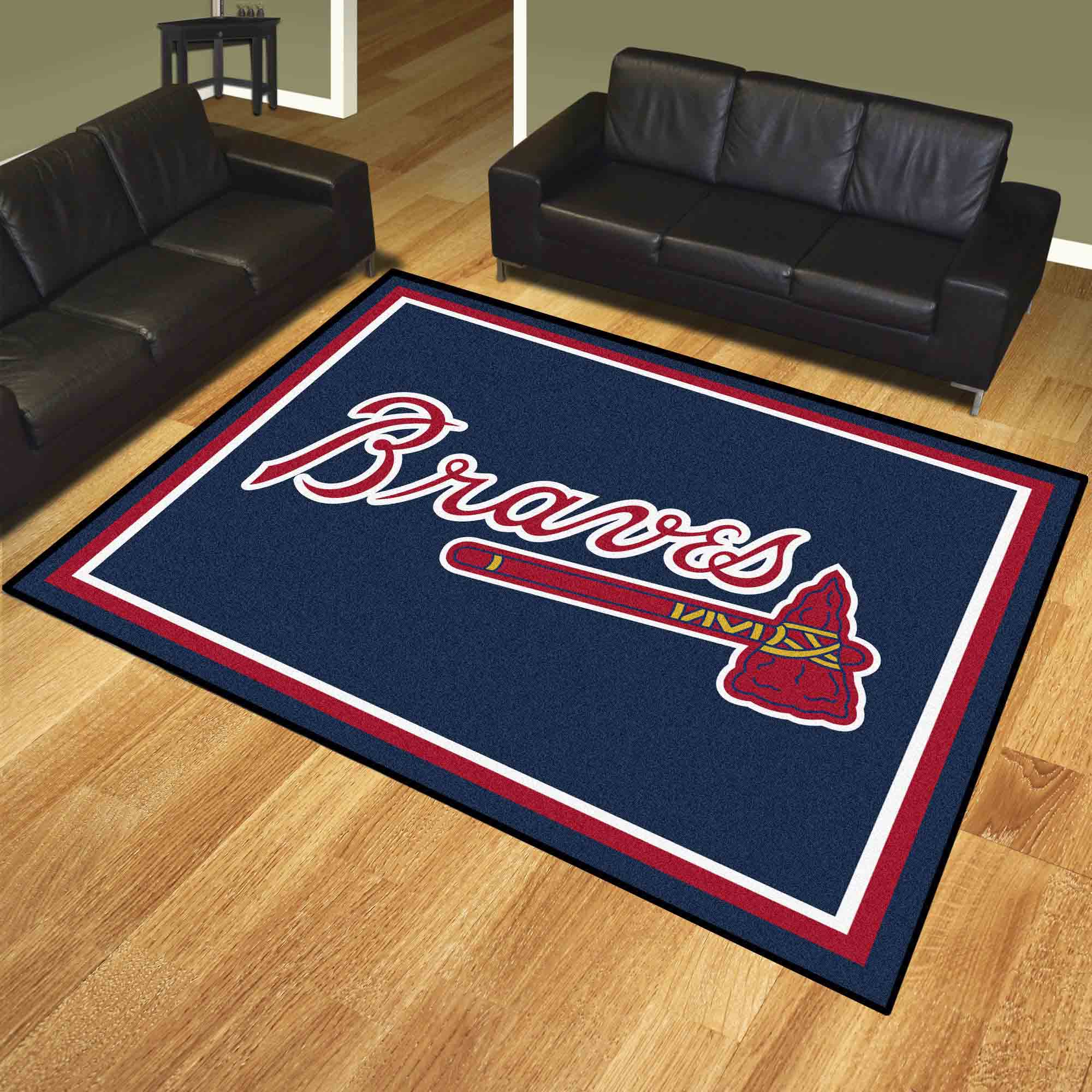 Atlanta Braves 8ft. x 10 ft. Plush Area Rug "Braves" Logo