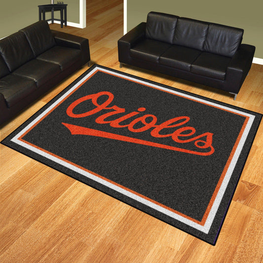 Baltimore Orioles 8ft. x 10 ft. Plush Area Rug "Orioles" Logo - Baltimore Orioles