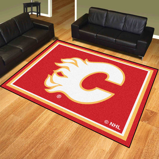 Calgary Flames 8ft. x 10 ft. Plush Area Rug - Calgary Flames