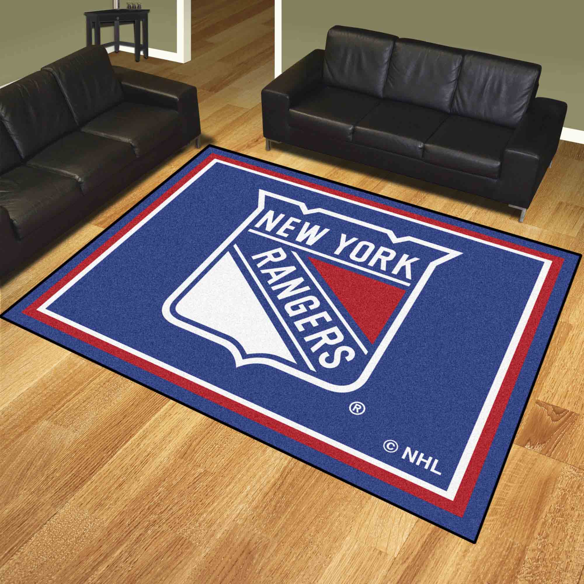 New York Rangers 8ft. x 10 ft. Plush Area Rug - New York Rangers