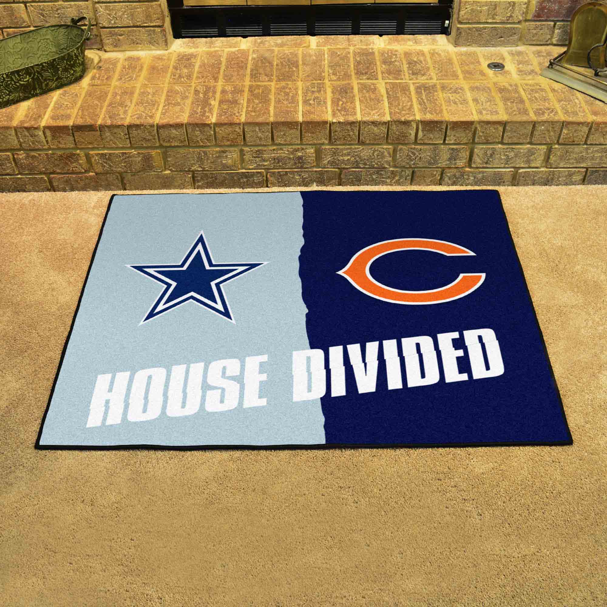 NFL House Divided - Cowboys / Bears House Divided Rug - 34 in. x 42.5 in. - NFL House Divided - Cowboys / Bears