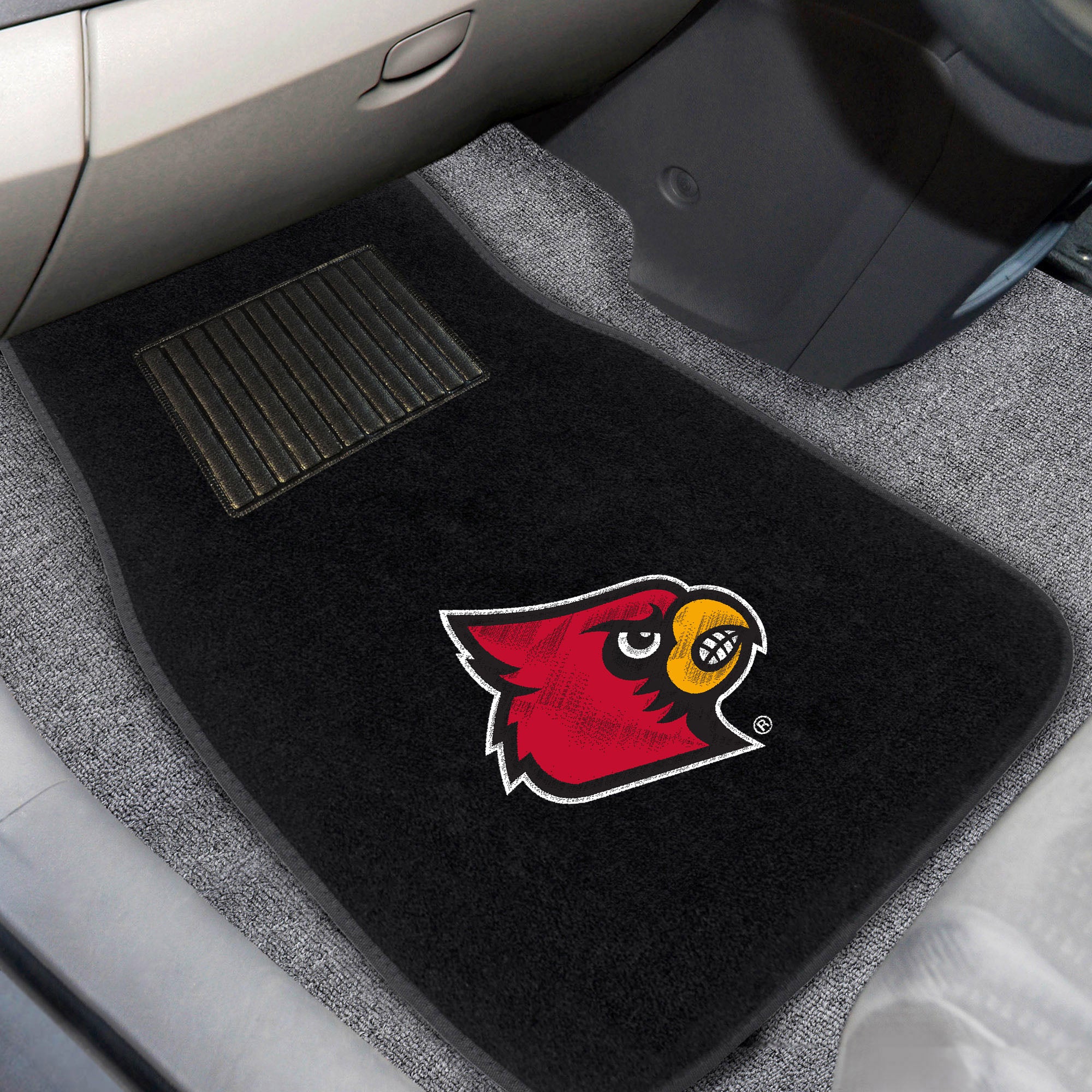 Louisville Cardinals Embroidered Car Mat Set - 2 Pieces