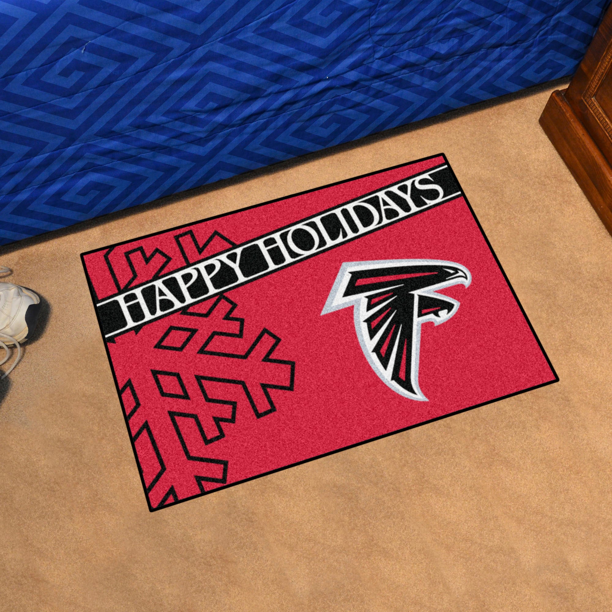 Atlanta Falcons Starter Mat Accent Rug - 19in. x 30in. Happy Holidays Starter Mat