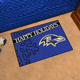 Baltimore Ravens Starter Mat Accent Rug - 19in. x 30in. Happy Holidays Starter Mat