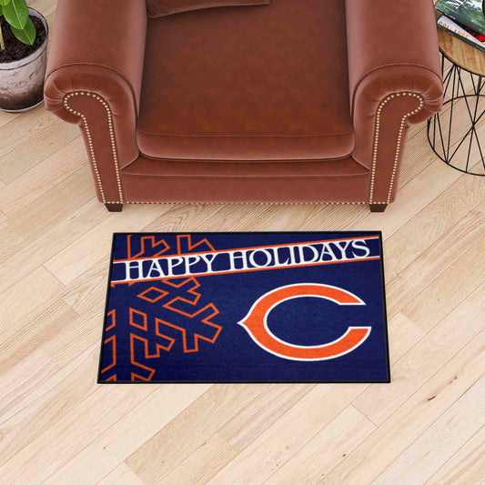 Chicago Bears Starter Mat Accent Rug - 19in. x 30in. Happy Holidays Starter Mat