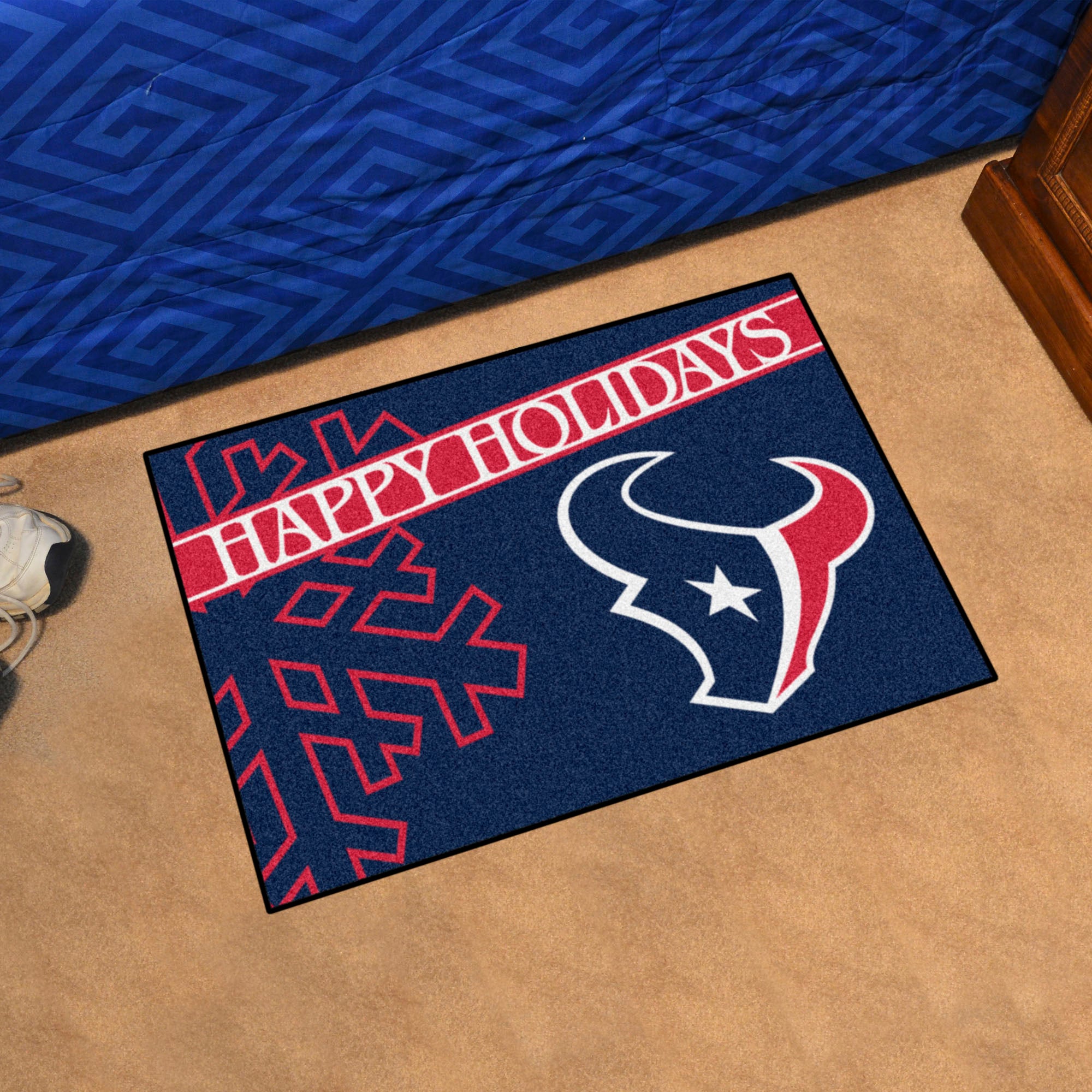 Houston Texans Starter Mat Accent Rug - 19in. x 30in. Happy Holidays Starter Mat