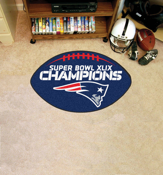 New England Patriots Football Rug - 20.5in. x 32.5in., 2015 Super Bowl XLIX Champions - New England Patriots