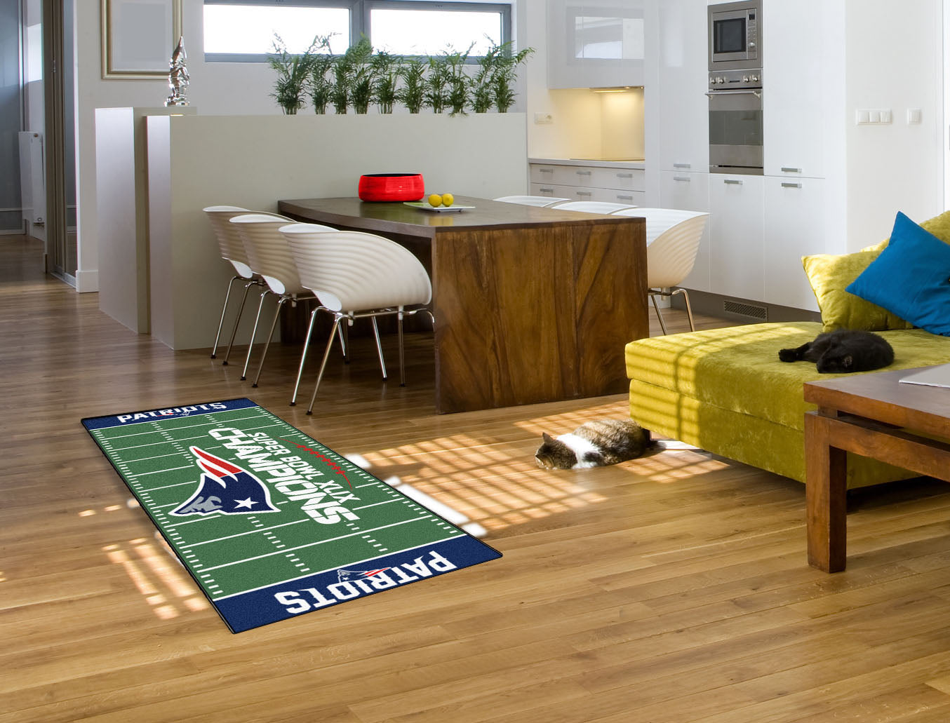 New England Patriots Field Runner Mat - 30in. x 72in., 2015 Super Bowl XLIX Champions - New England Patriots