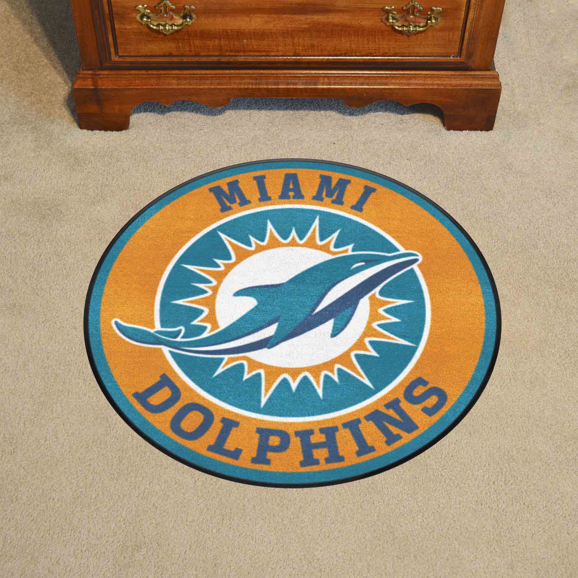 Miami Dolphins Roundel Rug - 27in. Diameter