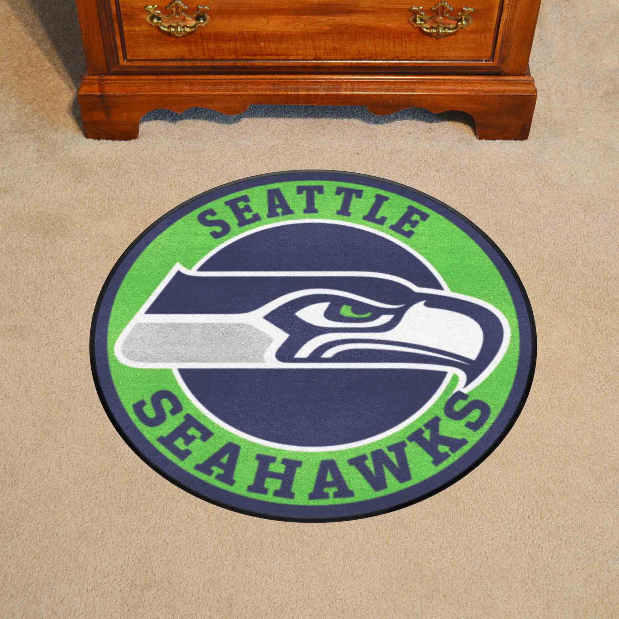 Seattle Seahawks Roundel Rug - 27in. Diameter